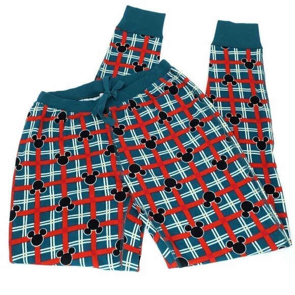 Hanna Andersson Disney Mickey Mouse Holiday Plaid Women's Pajama Pants Small - Picture 1 of 4